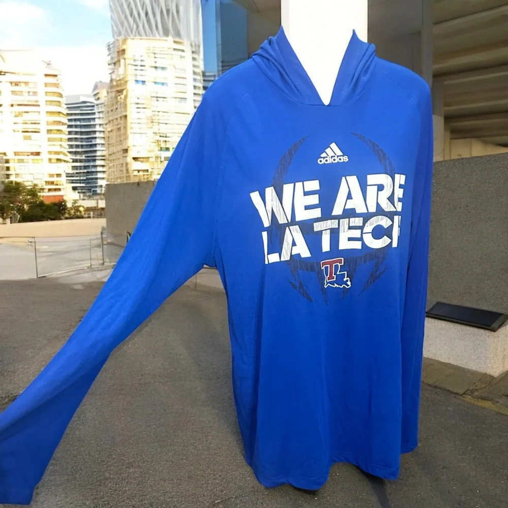 LA TECH We Are LA Tech Adidas Hooded Long Sleeve Tee